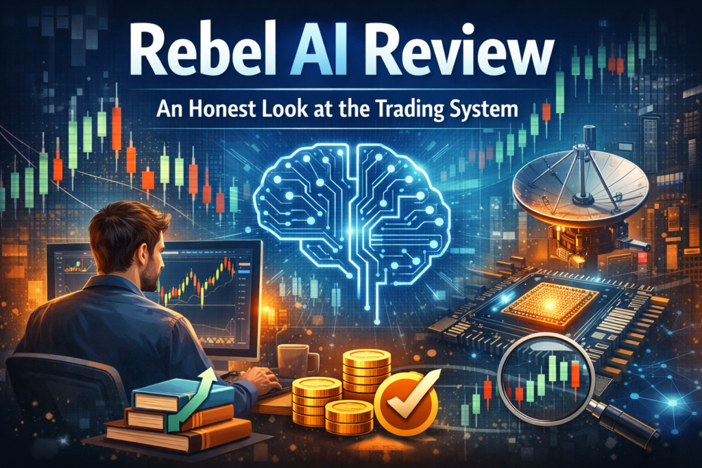 Review overview image showing the Rebel AI system and how the trading framework is structured